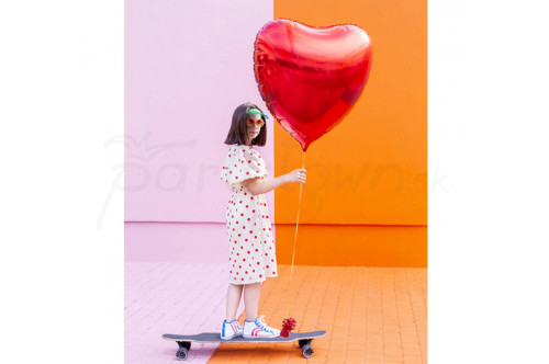 Balón fóliový „srdce“ červený 72x73cm